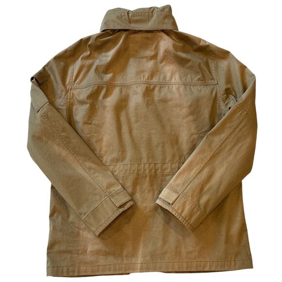 Walace & Barnes Military Field Coat Mens Large Brown Linen Blend Hooded *FLAW* - Picture 3 of 15